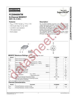 FCD9N60NTM datasheet  